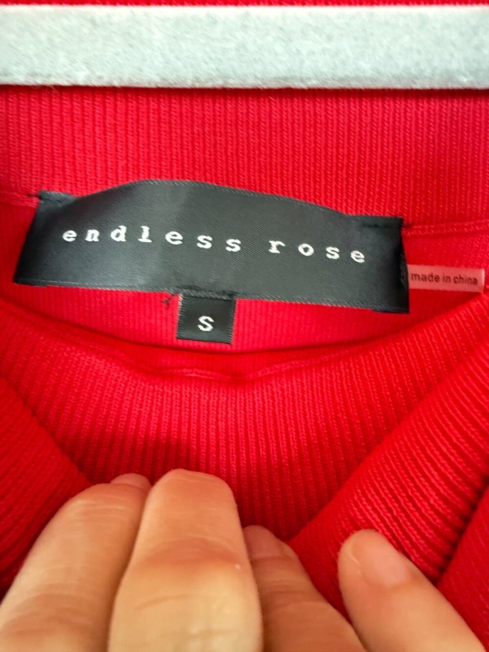 Endless Rose Red Off Shoulder Knit Mini Dress Size S NWOT Long Sleeve - Picture 5 of 9